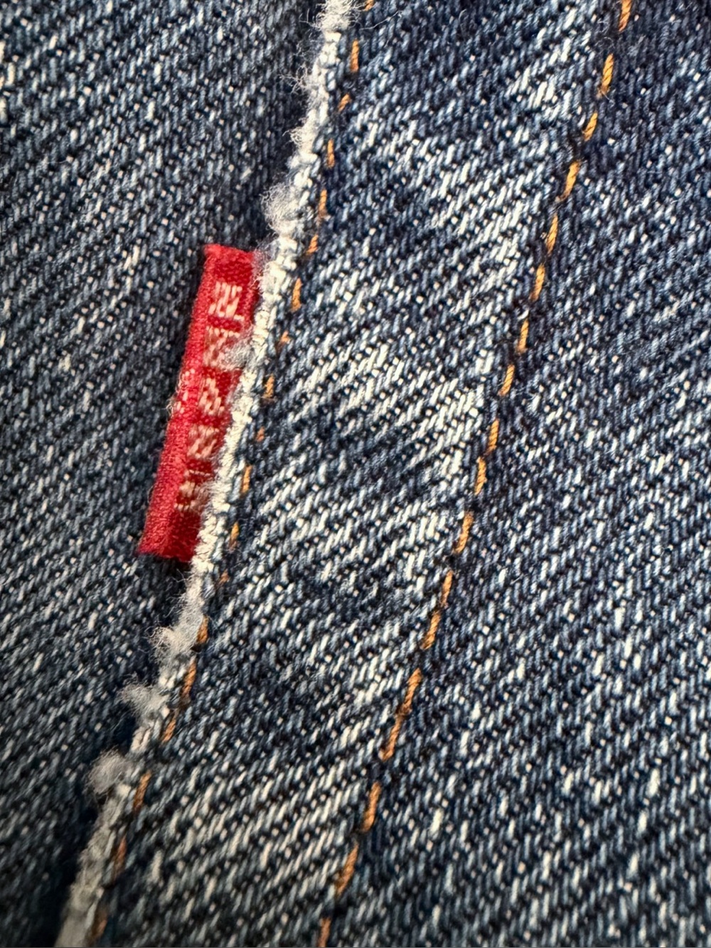 VINTAGE Levis straight Leg Selvedge Jeans Red Tab #6 Code USA Made - Picture 8 of 16